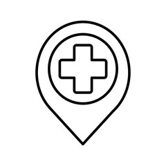 hospital location icon vector illustration concept