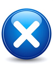 Obraz premium Blue Circular X Button Graphic Design