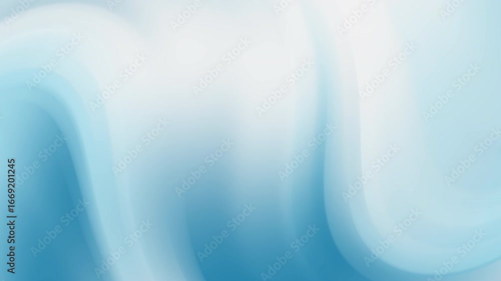 Poster soft, flowing light blue and white abstract shapes. subtle gradients create a calming, serene atmosp