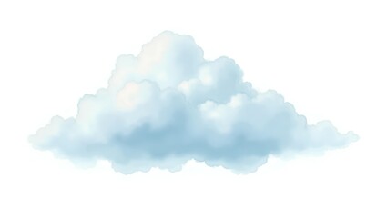 Gentle watercolor puff cloud illustration with soft blue and grey tones, minimal and dreamy style.