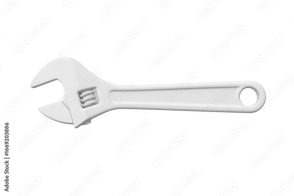Poster white adjustable wrench isolated on transparent background, ideal for graphic design projects or com