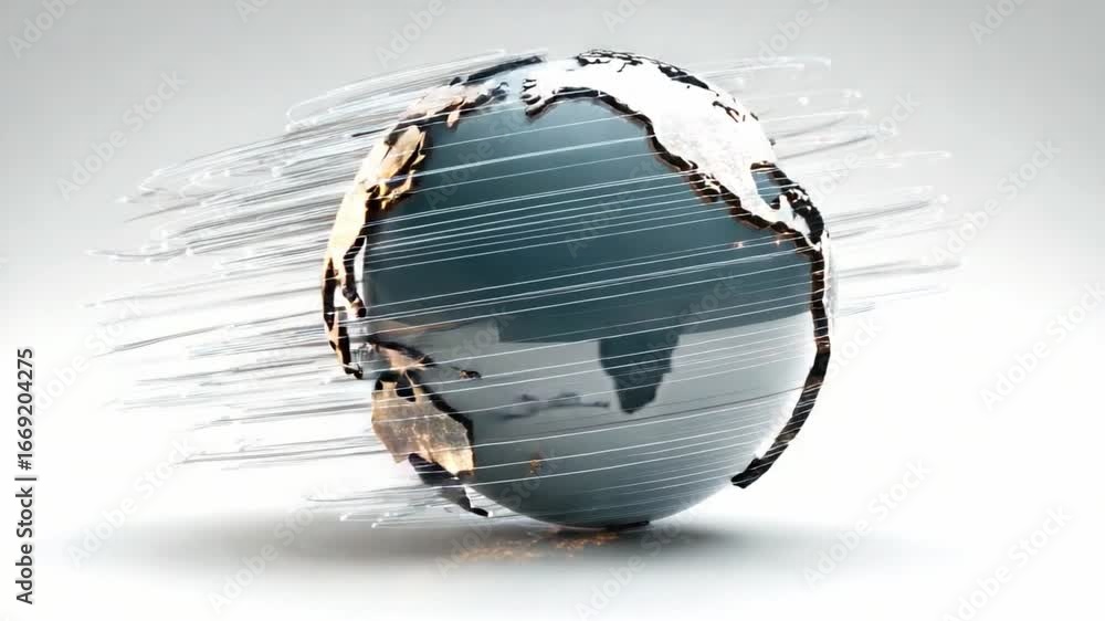 Poster global dynamics: a striking visual of a dynamic globe showcasing the speed and interconnectedness of