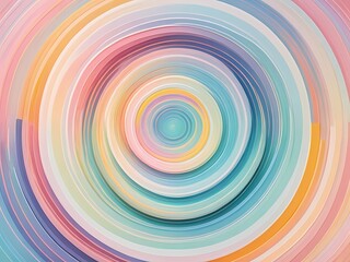 Energy lines moving harmoniously in circular motion, abstract art in soft pastel colors, representing focus, mindfulness, and balanced breathing