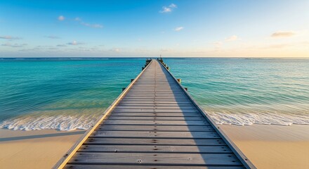 Obraz premium Pier Extending Over Turquoise Water