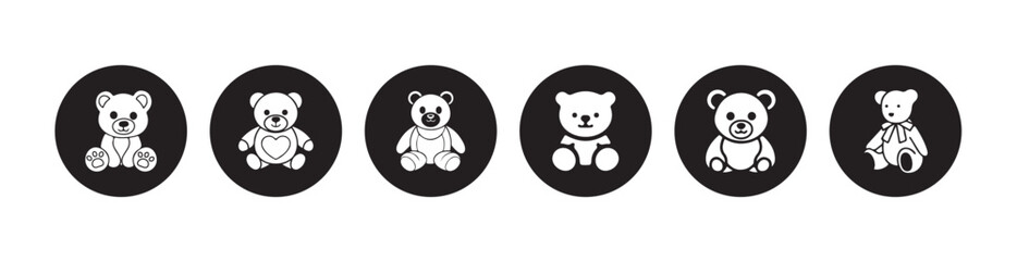 Cute teddy bear in black and white, teddy bear vector illustration for children and baby designs, vector illustration eps 10.