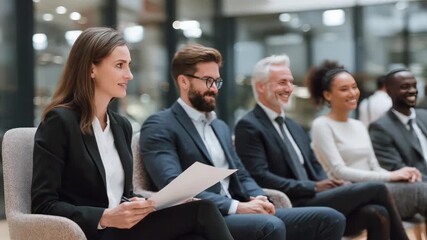 Conference Attendees Engaged: Capturing an elegant event, the image shows a gathering of formally dressed business professionals.