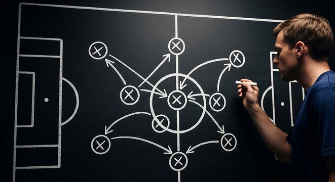Strategic Game Plan Diagram on Blackboard