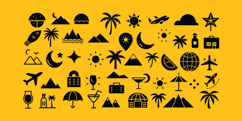 Minimalist Travel Icons Set – Clean 9 Unique Designs
