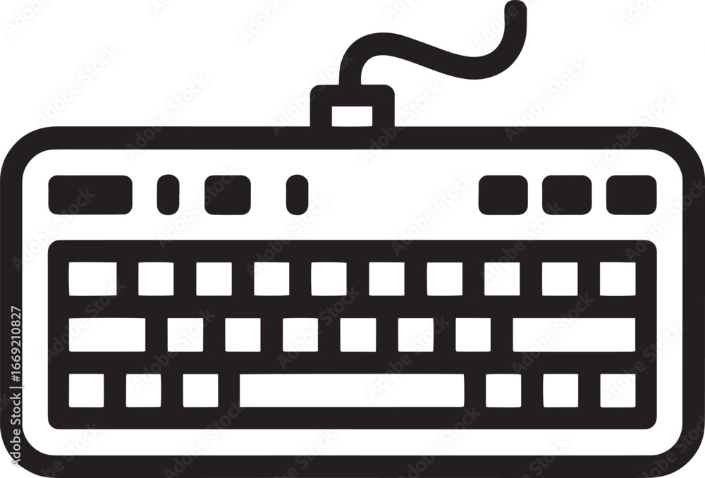 Poster keyboard computer input device technology electronic equipment vector illustration