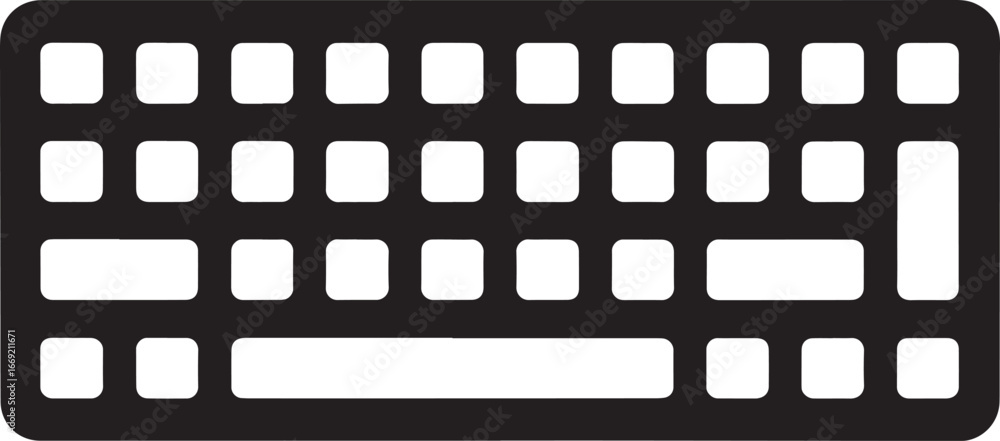 Aufkleber sleek black keyboard vector illustration for modern technology and input device designs and interfac