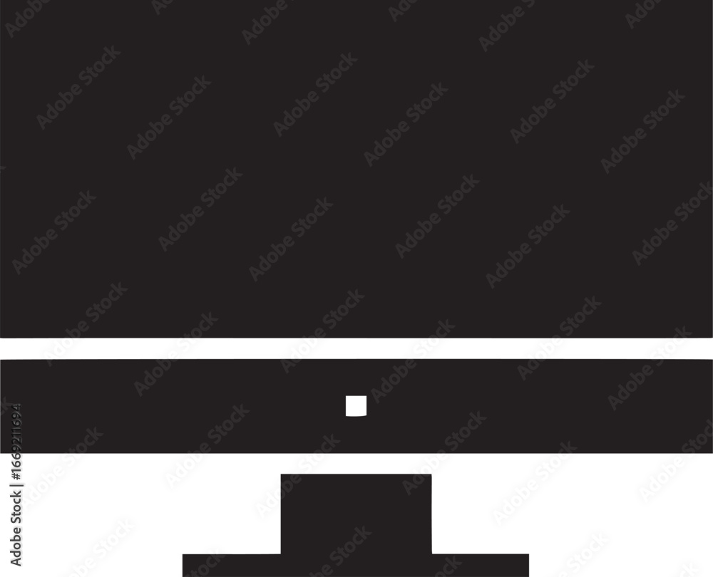 Poster sleek computer monitor vector illustration for display technology and digital interface designs