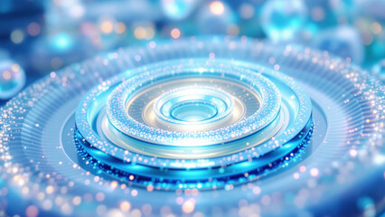 Digital Innovation in Science concept, Blue Quantum Processor.