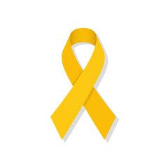 A vibrant yellow awareness ribbon, a powerful emblem representing support, hope, and solidarity for various important health and social causes