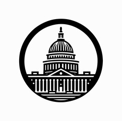 Capitol Building Silhouette – Government and Democracy Symbol Vector