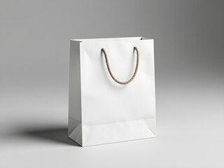 Blank white paper shopping bag mockup for branding