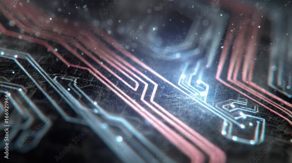 Poster macro shot focusing on the conductive traces of a flexible antenna highlighting the precision of aer