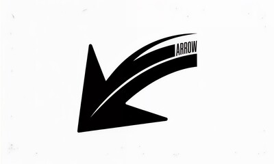 Modern Black Arrow Icon on White Background