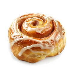 Fototapeta premium Golden Cinnamon Roll with Glaze