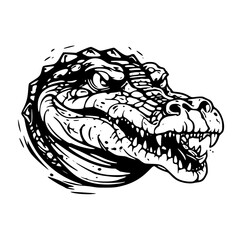 Angry alligator head