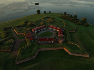 Aerial view of Fort McHenry in Baltimore, MD USA