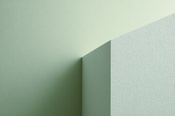 Green wall corner abstract, interior design, minimalist backdrop, product display