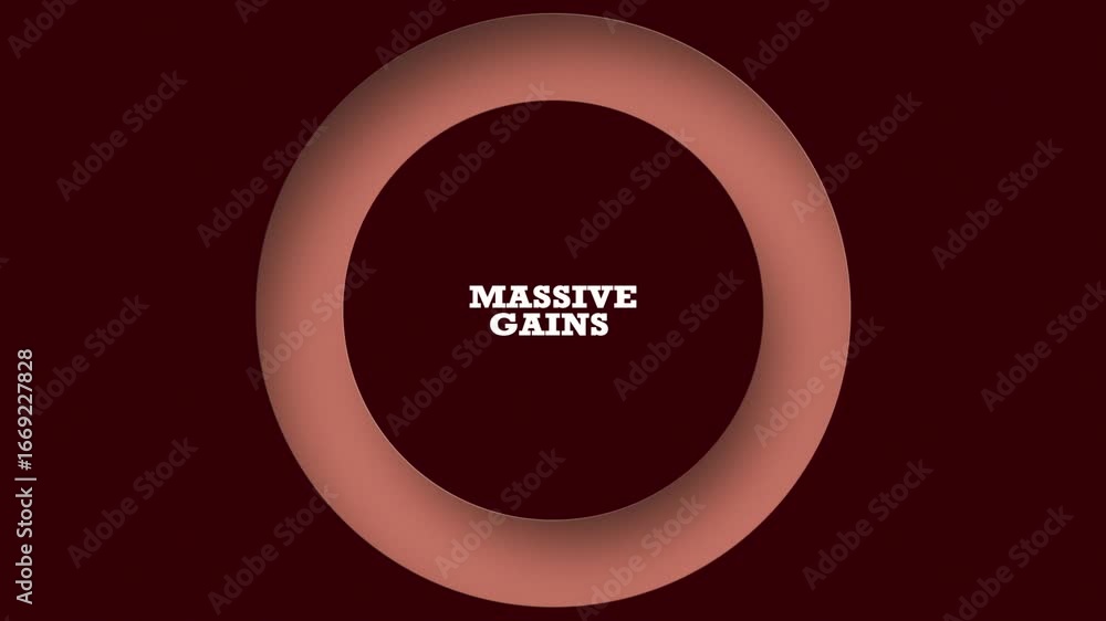 Poster abstract futuristic background animation of dark smooth 3d rings wave motion with 