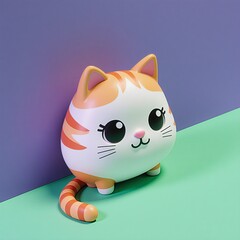 3Dグラフィックのかわいい猫のイラスト、キャラクター