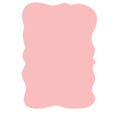 Flat vector illustration of pink abstract wavy shape design, isolated on white background, perfect for decoration, labels, and graphics.
