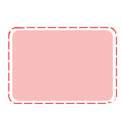 Pink square frame with red dashed border, useful for note decoration, scrapbook design, or creative layouts.