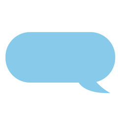 Blue speech bubble frame shape isolated on white, modern template design for chat, comics, and digital projects.
