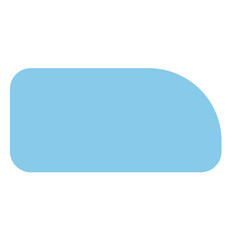 Minimal blue rounded rectangle frame design isolated on white, simple modern element for cards and decoration.
