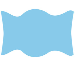 Wide blue rectangular wavy frame design isolated on white, modern decoration for posters, flyers, or cards.

