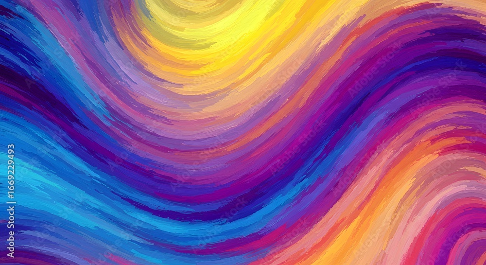 Poster abstract colorful wave pattern on white background for artistic and creative use