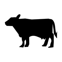 black silhouette of a cow animal vector illustration
