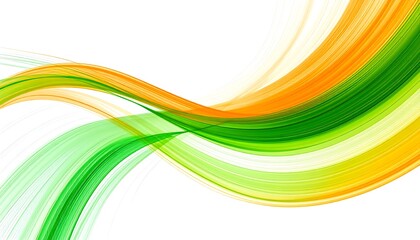 Green orange abstract wave design.