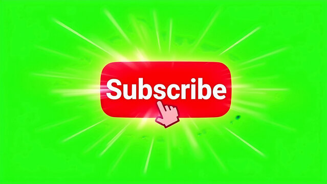 Youtube template green screen subscribe button