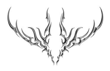 3D chrome tribal graphic with sharp edges and futuristic style. Metallic design perfect for...