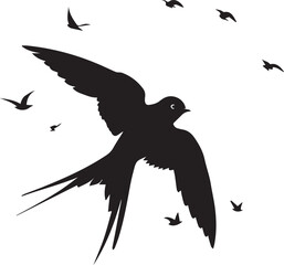 Graceful Swallow Flying Through Sky