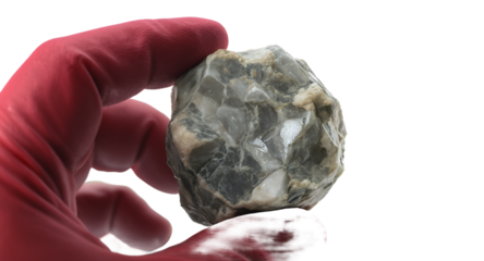 Hand Holding a Raw Mineral Stone Specimen