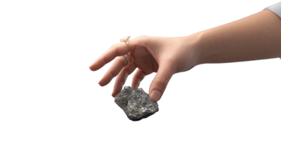 Hand Selecting Mineral Sample from Collection in Laboratory Setting