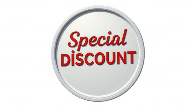 Promotional sign displays information about a special discount offering to attract customers shopping at a retail location during the sale event