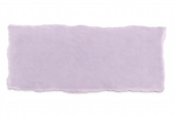 Ripped piece of light purple paper with jagged edges creating a textured, customizable backdrop against a transparent background