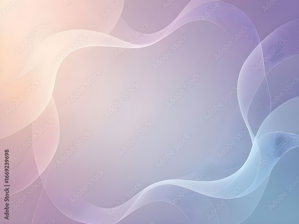 Poster elegant flowing pastel waves create a dreamy, serene abstract background for modern design projects