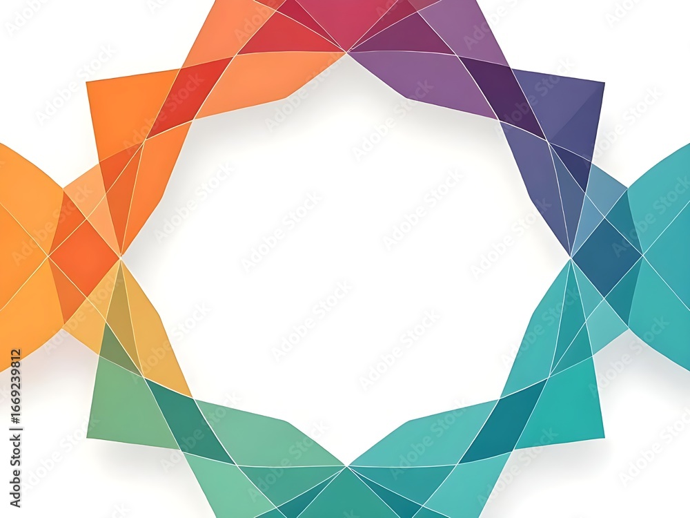 Aufkleber dynamic geometric pattern in vibrant gradient colors creates modern abstract background with copy sp