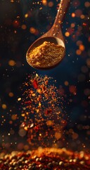 Spice Spoon Pour, Kitchen, Festive Background, Cooking