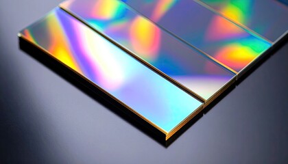 Iridescent Holographic Surface With Glowing Highlights