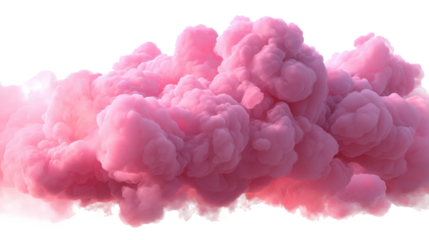 Colorful Pink Cloud of Smoke or Fog isolated on transparent background Remove png, Clipping Path, pen tool