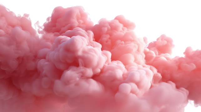 Colorful Pink Cloud of Smoke or Fog isolated on transparent background Remove png, Clipping Path, pen tool