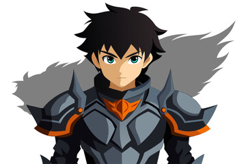 
Minimalist black and white vector illustration of an anime boy silhouette with messy hair and sharp features. Perfect for manga, anime artwork, character design, digital art, graphic design projects,