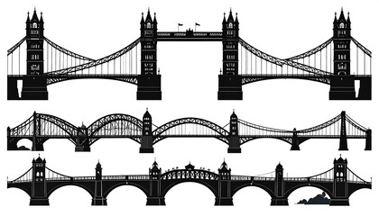 Obraz premium London Bridge Silhouettes, Various Views, Collection
